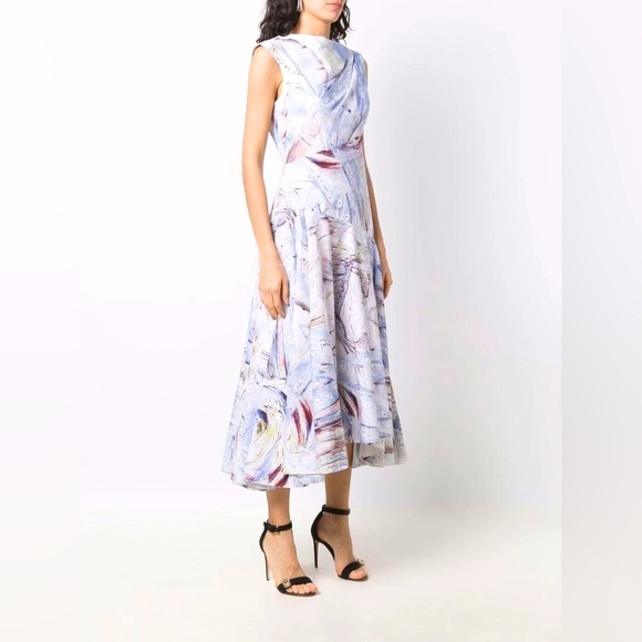 SOLD - ALEXANDER McQUEEN William Blake Abstract Print Silk Dress - Picture 2 of 4